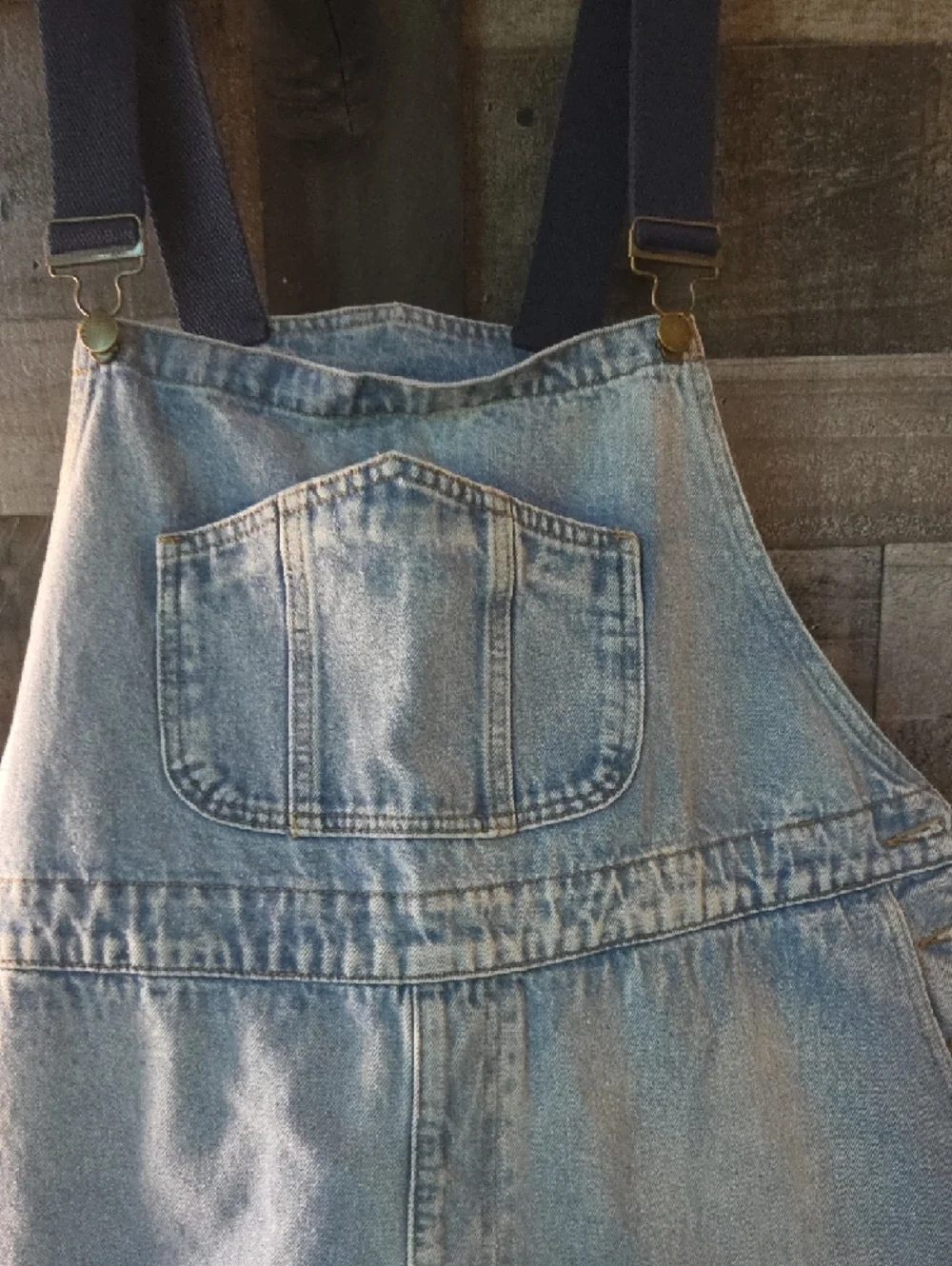 Cider Light Blue Denim Overalls with Dark Blue Straps Oversized 2x - Picture 11 of 11